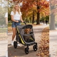 thumbnail image 4 of 3.6x2.3x3.5Ft All-Terrain Dog Stroller for Large and Medium Pets, Compact Fold Dual Entry Wagon with One-Foot Brake and Breathable Mesh, Supports Up to 130 Lbs, 4 of 8