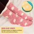 thumbnail image 4 of BambooMN Women's Fuzzy Polka Dot Cuff Socks - Olive Green - 3 Pairs, 4 of 6