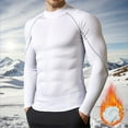 thumbnail image 2 of LIIPEE Men T Shirts Casual Long Sleeve High Neck Solid Color T Shirt Male Fitness Warm Lined Tee Tops Outdoor Training Comfortable Soft Breathable Daily Clothes,White,XL, 2 of 5
