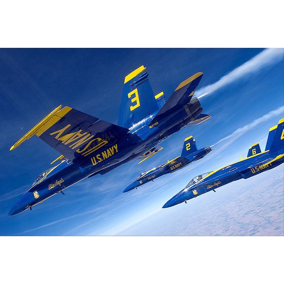 US Navy Blue Angels Flight to Grand Junction Style - A - 12x18 Inch Laminated Aviation Poster - Stunning Detail and Bold Colors