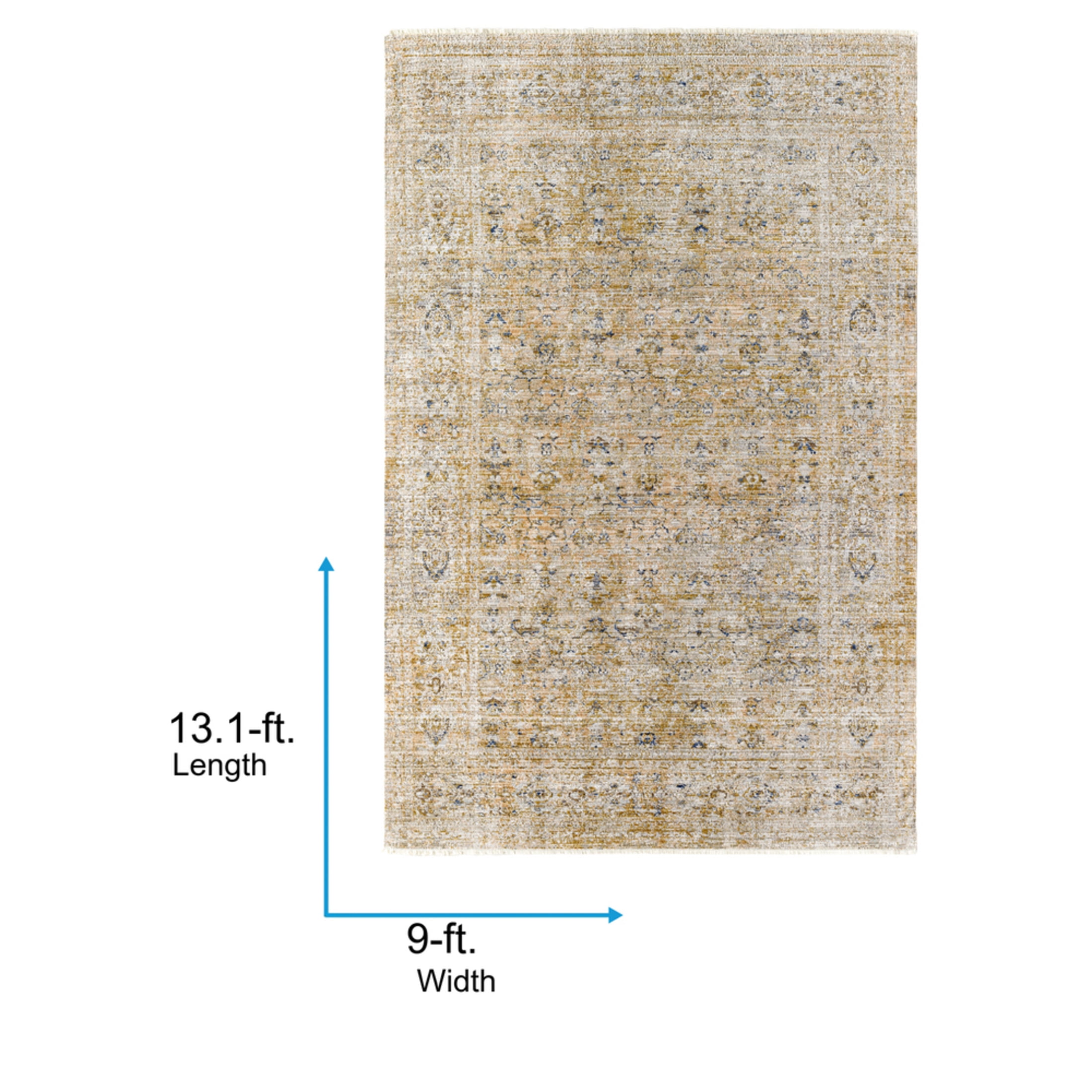 Livabliss x Becki Owens Ren Damask Washable Area Rug ,9' x 13'1",Distressed Brown