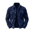 thumbnail image 4 of Zynoxe Mens Corduroy Trucker Jacket Outdoor Lapel Button Down Fall Vintage Outerwear Streetwear Classic Casual Jacket for Daily Wear, 4 of 5