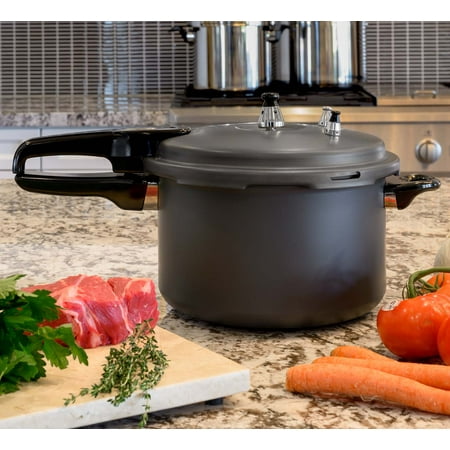 

Stovetop Pressure Cooke Canner Stovetop Ultra-Fast Cooker Pot Pressure Regulator 7.4 Quart Aluminum Titanium Matte