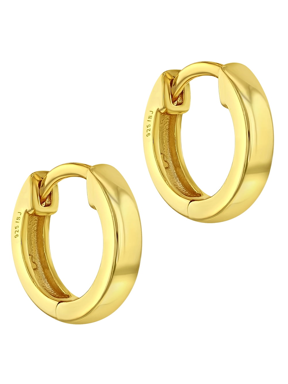 925 Sterling Silver Classic Small Hoop Huggie Earrings for Girls Teens 12mm