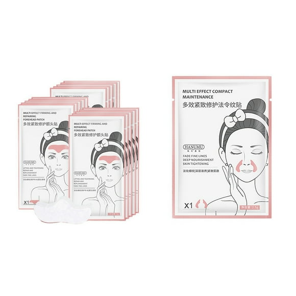 5Pcs Mask Forehead Line Patch Anti-Wrinkle Stickers & 5Pair Frown Lines Removal Patch Folds Anti-Wrinkle Mask