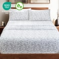 thumbnail image 2 of 100% Cotton Sheets King Floral Patterned - 600 TC King Sheets Deep Pocket up to 18", Crispy Percale Bed Sheets Soft Breathable Durable, 2 of 8