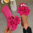 thumbnail image 6 of Wensltd Women Flower Solid Color Wedge Sandals Open Toe Slip On Summer Casual Vacation Beach Shoes Comfortable Trendy Breathable Design, 6 of 9