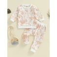 thumbnail image 5 of Aojekbee Toddler Boys Fall Outfits Tie-Dye Print Long Sleeve Sweatshirts and Long Pants 2Pcs Clothes Set, 5 of 10