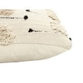 thumbnail image 4 of 18 x 18 Square Cotton Accent Throw Pillow, Trimmed Shaggy Fringe Accents, Set of 2, Beige, Black, 4 of 5