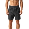 thumbnail image 3 of Afuyipoi ​Men's Quick-Dry Athletic Training Shorts with Zipper Pockets, 4-Way Stretch Performance Gym Shorts, Elastic Waist Activewear Shorts, Sizes M-5XL Black Size L, 3 of 7