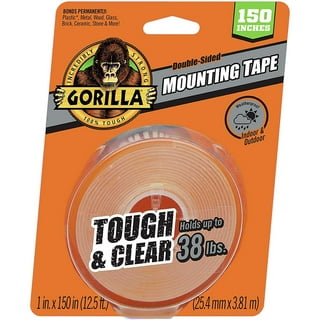 Gorilla Mounting Tape Squares Pre-Cut 1 in Double Sided Clear 24 Squares, 2 Pack