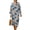 Blue and Orange - Floral, variant on DISNIMO Womens Summer Dresses Leaf Print Linen Style Casual Loose Maxi Dress V Neck Loose Dresses Fashion 3/4 Sleeve Dress for Women, S