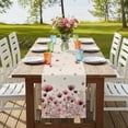 thumbnail image 4 of Table Runners 72 Inches Long Dress Scarves, Pink Flowers Farmhouse Kitchen/Dining Table Runner, Coffee Tablerunners, Spring Watercolor Botanical Floral Beige 16x72 Inch, 4 of 9