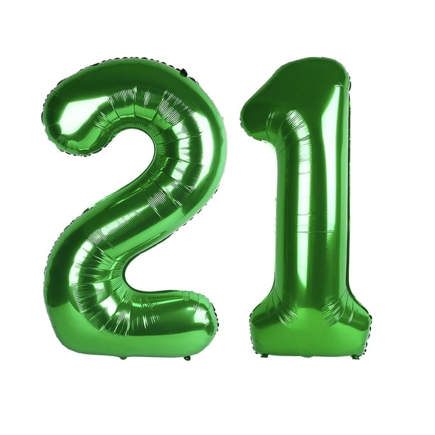 Globos de Números Enyeopd 40" Decoración de Cumpleaños Verde Oscuro
