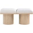 thumbnail image 3 of Meridian Furniture Pavilion Cream Boucle Fabric Bench, 3 of 9