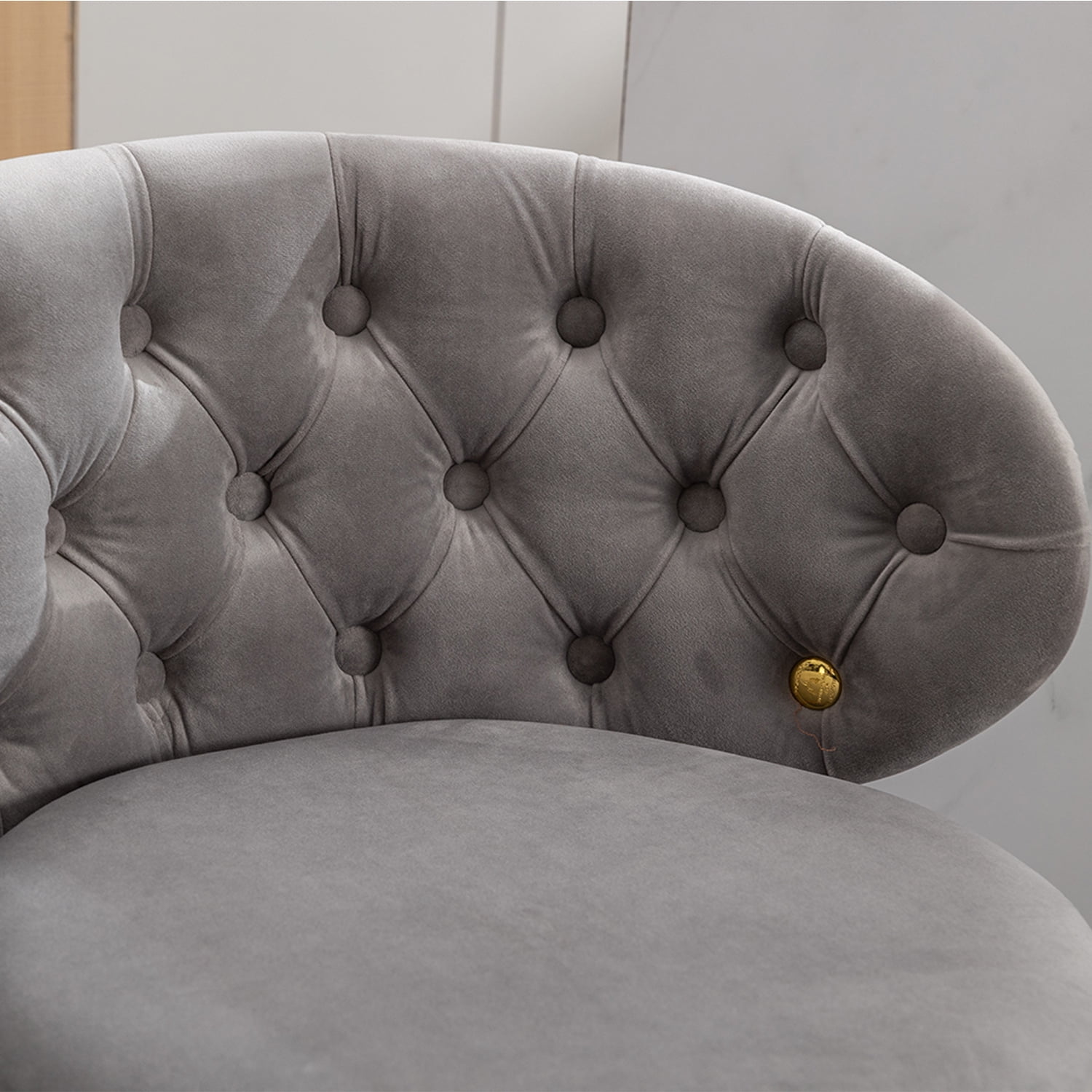 Demi Bonn 36" Counter Height Bar Stools Set of 2, Upholstered Barstools with Backrest, Kitchen Island Countertop Chairs for Dining Room, Gray