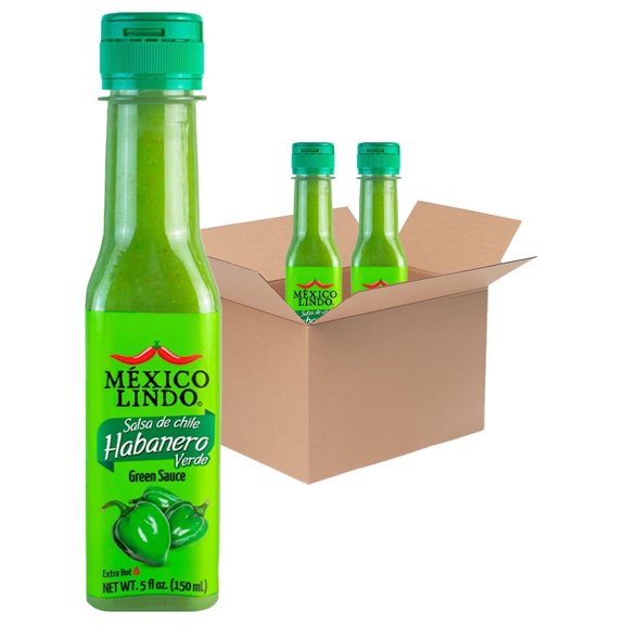 Mexico Lindo Habanero Green Hot Sauce, 2-Pack, 5 oz, Shelf-Stable