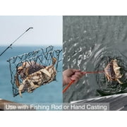 AirFly Foldable Castable Crab Trap - Crab Hawk & Crab Jaw Star Trap with Bait Clip - Portable Fishing Rod Crab Pot for Blue Crabs & Dungeness - Designed in USA (1 Trap, Base)