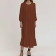 thumbnail image 1 of WILLBEST Vestidos Nuevas Túnicas Largas Para Mujer Para Primavera Y Otoño Con Mangas Largas, Vestido Largo Retro Con Color Sólido Y Dobladillo Con Volantes., 1 of 3
