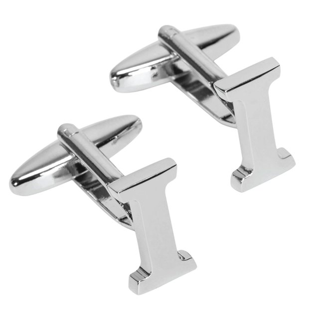 BodyJ4You 2PC Cufflinks Personalized Initials Letter I Men's Button Shirt Business Gift