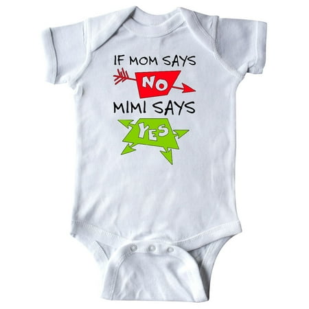

Inktastic If Mom Says No Mimi Says Yes Gift Baby Boy or Baby Girl Bodysuit