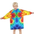 thumbnail image 3 of Colorful Tie Dye Flowe Blanket Hoodies for Kids 6-13YR Oversize Wearable Blanket Hoodies for Boys Girls Teens, 3 of 7