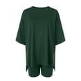 thumbnail image 4 of Short Sets Women 2 Piece Outfits Oversized T-Shirts Pocketed Cotton Shorts Matching Sets Sleepwear For Women, 4 of 8
