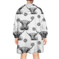 thumbnail image 2 of White Highland Cow Lemon Pattern Wearable Oversized Blanket,Wearable Blanket Hoodie for Adults,Cozy Hooded Blankets with Super Pockets,Super Warm Fuzzy Pullover for Women & Men, 2 of 6
