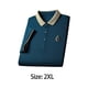 thumbnail image 3 of Camisa de manga corta para hombre, camisas de moda informales con solapa que absorben el sudor, camiseta para hombre Azul Marino 2XL, 3 of 9