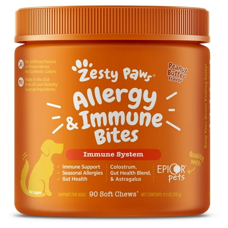 Allergy & Immune Bites for Dogs, Salmon 90ct, For Seasonal Allergies & Immune Support