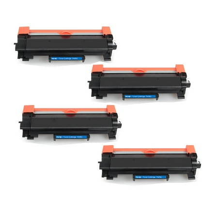 Box 3000 Yield - Compatible Brother TN760 toner cartridges - WITH CHIP - high capacity black - 4-pack (3000 page yield each)