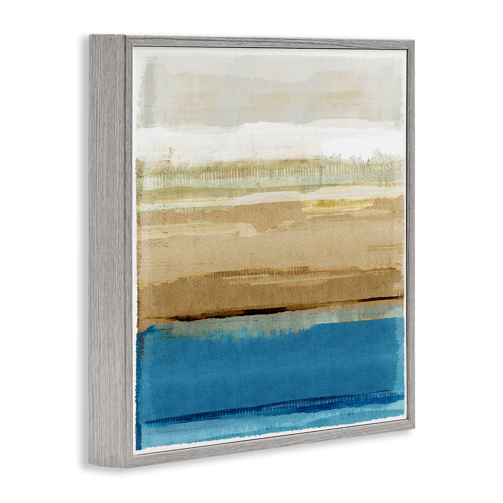Stupell Industries Nautical Blue Daze Abstract Painting Gray Framed Art Print Wall Art, 12 x 12