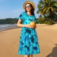 thumbnail image 4 of Disketp World Turtle Day para Vestido de Manga Corta para Mujeres, Vestidos de Verano para Mujeres, Casual y Holgado para la Playa, 4 of 6