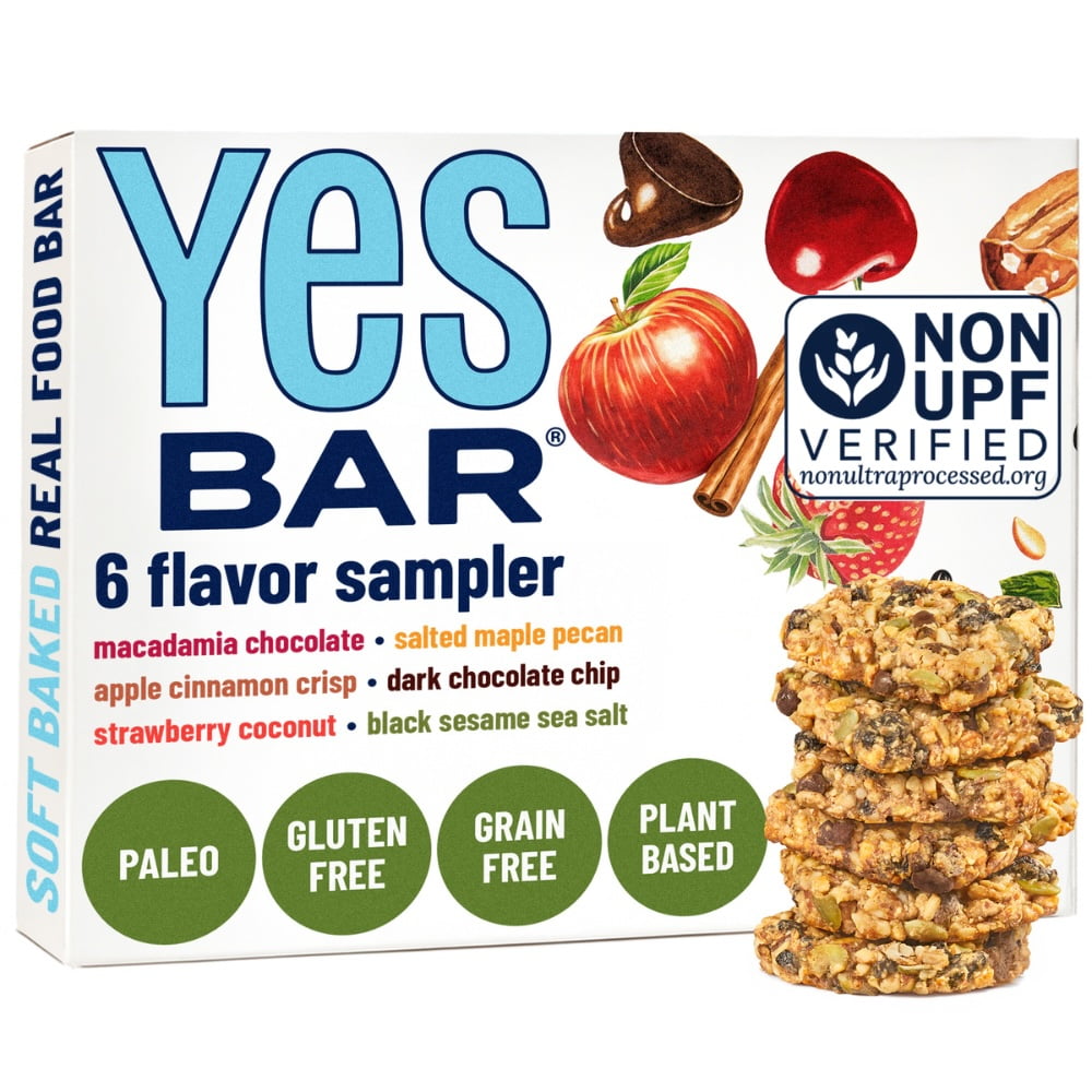 Yes Bar – Six Flavor Variety Pack – Plant Based Protein, Decadent Snack Bar – Vegan, Paleo, Gluten Free, Dairy Free, Low Sugar, Healthy Snack, Breakfast, Low Carb, Keto Friendly (Pack of 6)