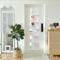 thumbnail image 2 of Over The Door Hanging Pantry Organizer, 6 Shelf Hanging Storage Closet Organizer with Large Clear Plastic Pockets for Bathroom Bedroom Closet, White, 2 of 7