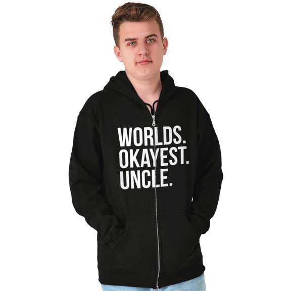 Worlds Okayest Uncle Niece Nephew Fun Zip Hoodie Sweatshirt Men Brisco Brands S