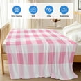 thumbnail image 4 of Pink Checkered Cooling Blanket, Lightweight Breathable Summer Throw Blanket with Double Sided Cold Effect, Pink White Buffalo Plaid Picnic Beach Blankets Bed Sheet for Hot Sleepers 30"x40", 4 of 8