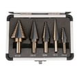 thumbnail image 3 of MasteelfCA 5pcs HSS Cobalt Multiple Hole 50 Sizes Step Drill Bit Set Tools w/ Aluminum Case, 3 of 6