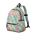 thumbnail image 2 of Unicorn and Head Pink Pattern Cute School Backpack with Padded Back and Adjustable Shoulder Straps 13.4"x11"x4.7", 2 of 5