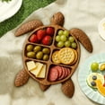 thumbnail image 3 of Holloyiver Octopus Charcuterie Platter,Animal Design Wood Serving Tray,Novelty Uniquel Serving Tray for Cheese,Meats & Fruit,Unique Kraken Design Gift for Seafood Lovers (11inch, Turtle), 3 of 6