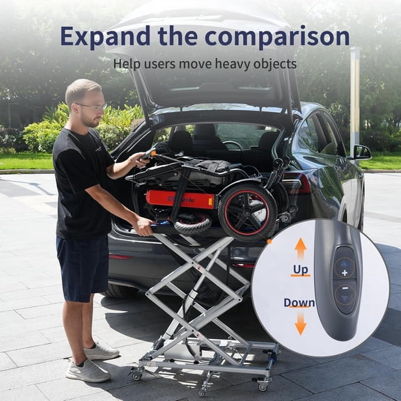 Wheelchair Lift Portable Electric Lift for Wheelchairs and Scooters - Lightweight, Rechargeable & Space-Saving Design