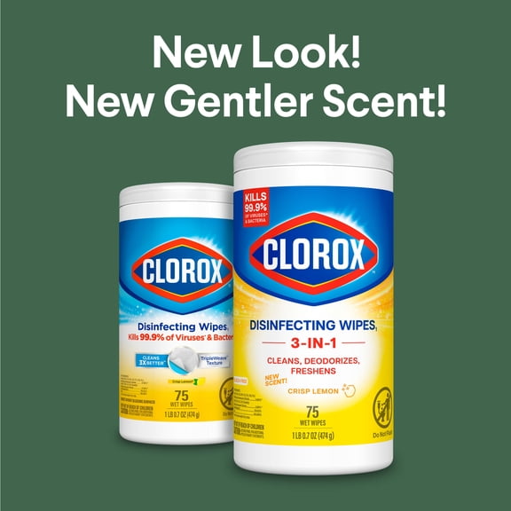 (6 pack) Clorox Disinfecting Wipes Bleach Free Cleaner Crisp Lemon 75 Count Single Pack