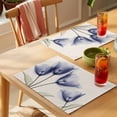 thumbnail image 4 of Retro Spring Placemats Set of 8, Blue Tulip Flower Leaf Beige Non-Slip Place Mats Washable Table Mats for Kitchen Dining Table Decorations Indoor/Outdoor, 4 of 9