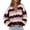 Pink, variant on Women's Wave Stripe Knit Cardigan Color Block V Neck Heart Button Long Sleeve Knit Tops Soft Lightweight Sweater Jacket Fall Layering Coat Yellow