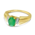 thumbnail image 3 of 14k Yellow Gold Oval Emerald And Diamond Ring, 3 of 8