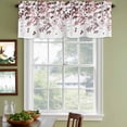 thumbnail image 3 of 2 Pack Leaves Valances for Windows Bedroom Living Room Window Treatments, Pink Brown Summer Botanical Rod Pocket Valance Drapes Short Kitchen Curtains Over Sink 54"x18", 3 of 8