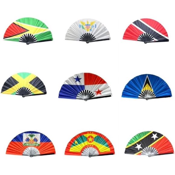 Country Flag Folding Fan|Large Hand Rave Fan|Clack Handheld Fan| Carnival Fan| Home Decoration| Cooling beach summer fan (Bermuda)