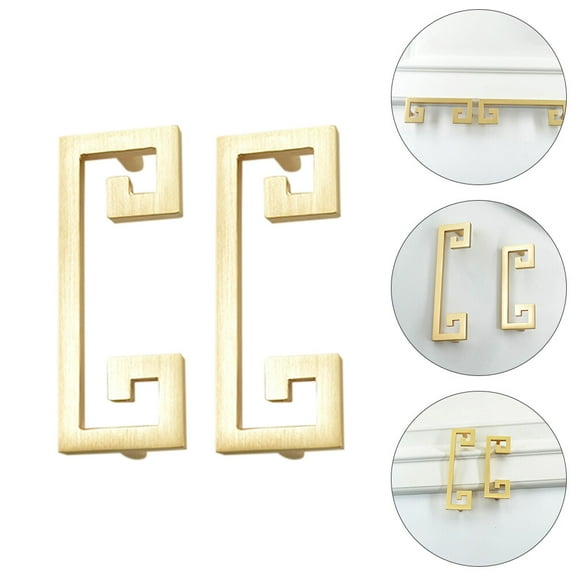 WRISTBIQUE Antique Style Golden Cabinet Knobs and Handles for Furniture 2Pcs 10.3x3.9x2.3in