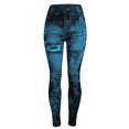 thumbnail image 2 of Jxximdong Leggings for Women Women's Jeans Bottom Pants Coloured Hip-up Super Bomb Slim Nine-minute Pants Blue XL Yoga Pants, 2 of 4