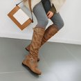 thumbnail image 3 of B91xZ Combat Boots Womens Winter Lace up Mid Calf Military Combat Boots,Yellow 8, 3 of 5